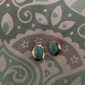 Elegant Gold and Turquoise Earrings